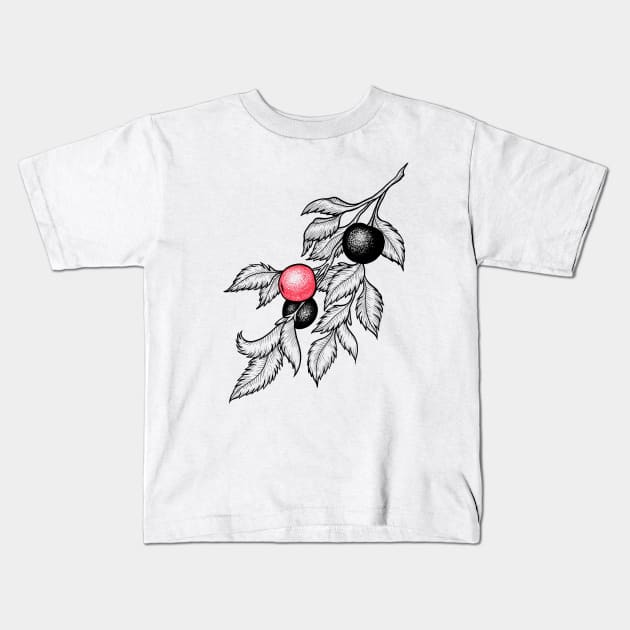 Paradise apples Kids T-Shirt by norakamuy